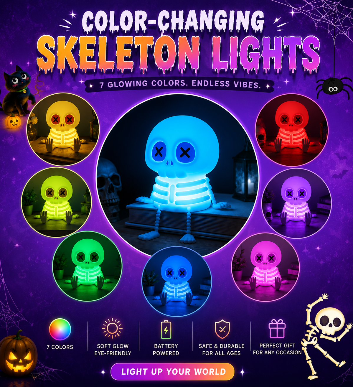 LUMORA SPOOKY SKELETON NIGHT LIGHT